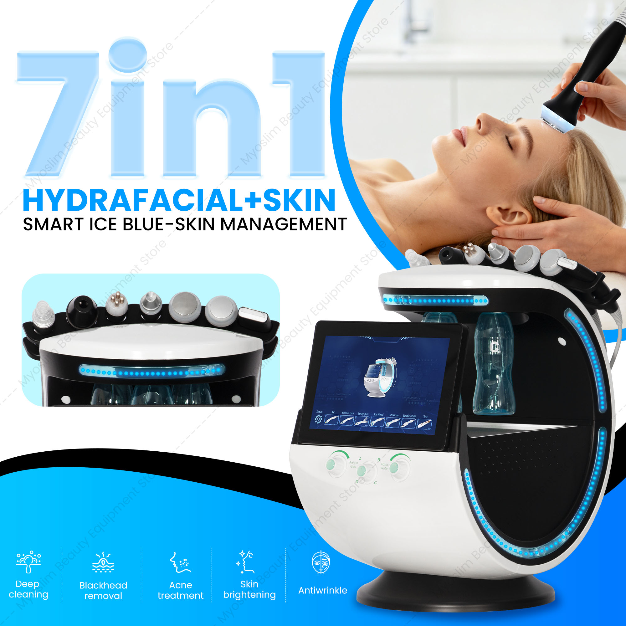 Hydro Facial Machine 7 In 1 - 7-in-1 Hydro Oxygen Facial Skin Care