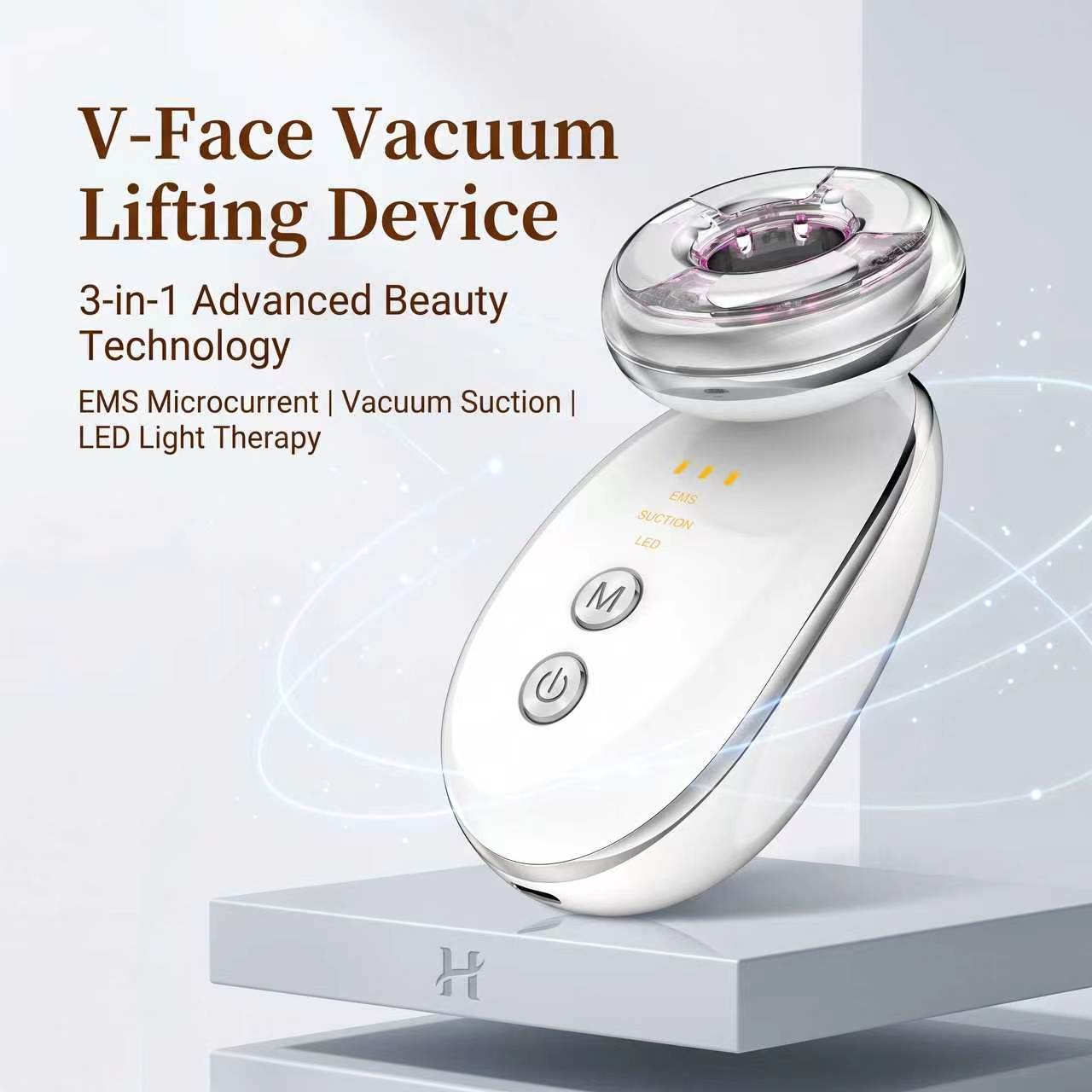 Microcurrent Face Massager Gua Sha - 3 in 1 Facial Cupping Vacuum