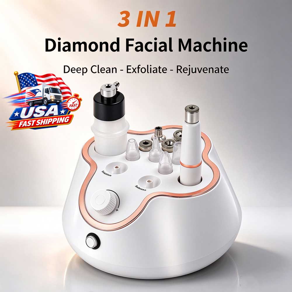 Diamond Microdermabrasion Machine 3 In 1 - 3-in-1 Diamond Microdermabrasion Machine Facial Exfoliator
