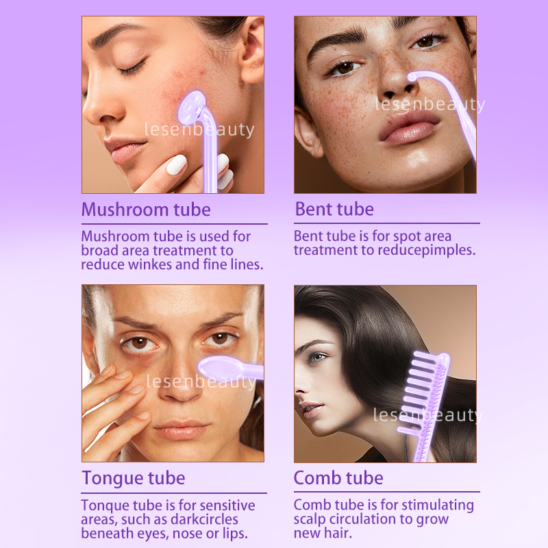 4in1 High Frequency Electrode  - High Frequency Wand Facial Machine Neon 评论和价格
