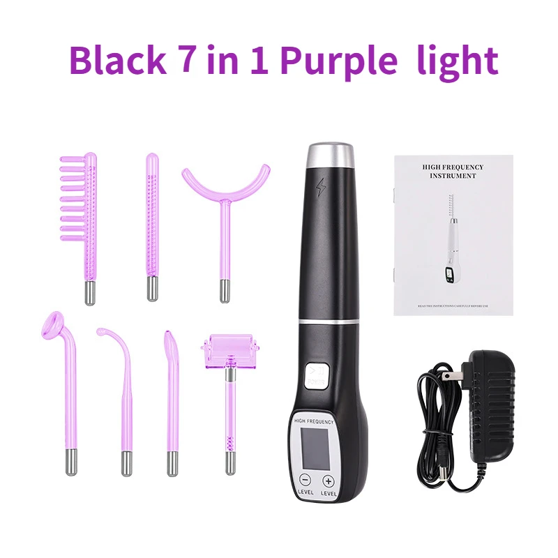 7in1 Device for Hair High Freq - High Frequency Wand Facial Machine Neon 评论和价格