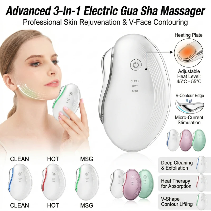 LED Microcurrent Face Gua Sha  - Microcurrent Face Massager Gua Sha 评论和价格