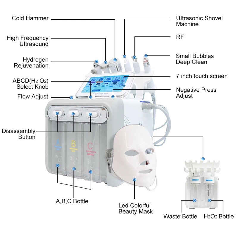 AOKO 6/7 in 1 Dermabrasion Pee - Hydro Facial Machine 7 In 1 评论和价格