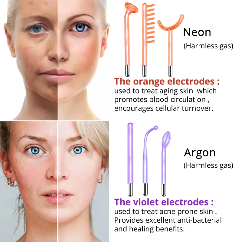 Darsonval Portable High Freque - High Frequency Wand Facial Machine Neon 评论和价格