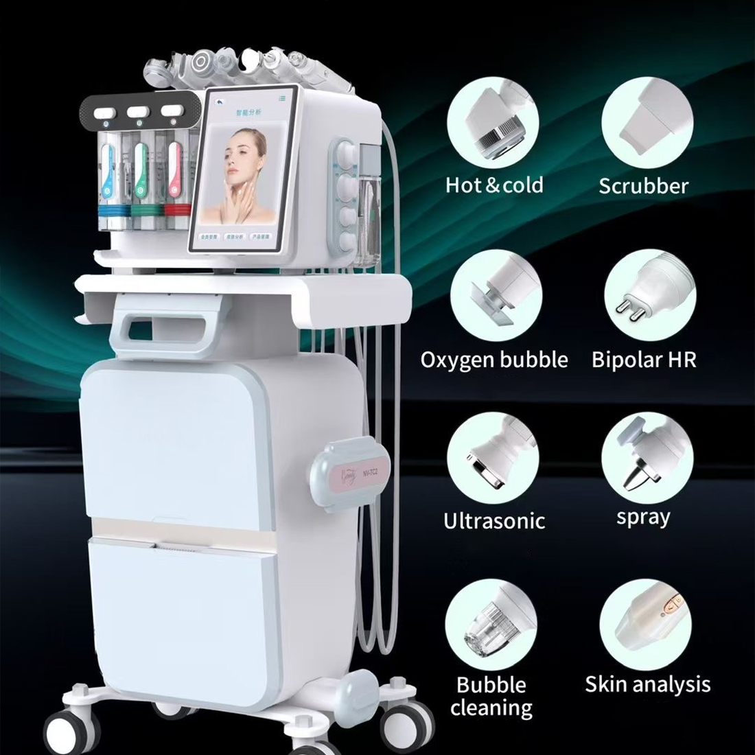 Dual HR Ultrasonic Facial Mach - Cold Warm Hammer Facial Machine 评论和价格