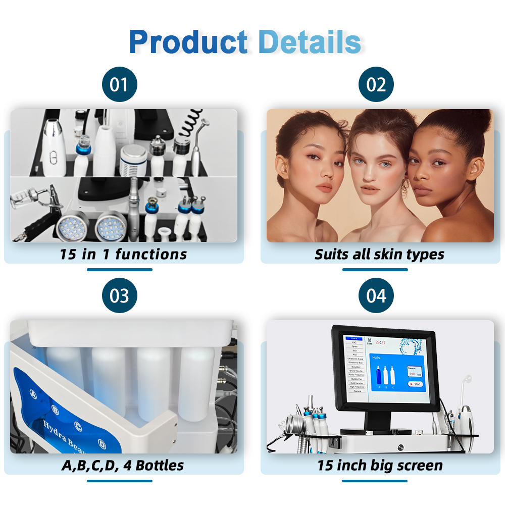 2026 Stand 15 in 1 Skin Facial - Hydra Dermabrasion Aqua Peel Machine 评论和价格