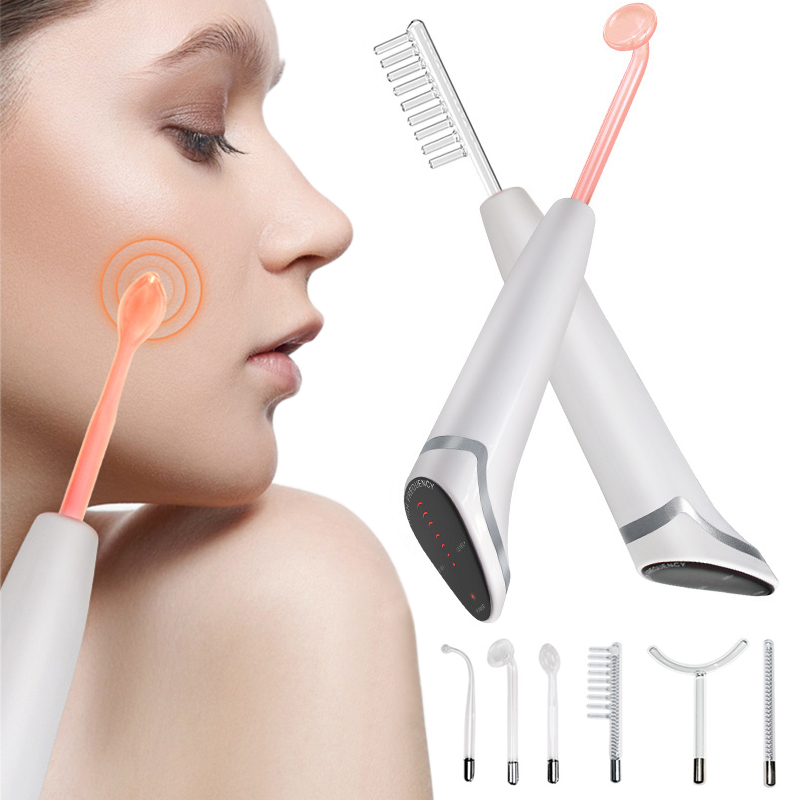 Newest 6 in 1 Spark Electrodes - High Frequency Wand Facial Machine Neon 评论和价格