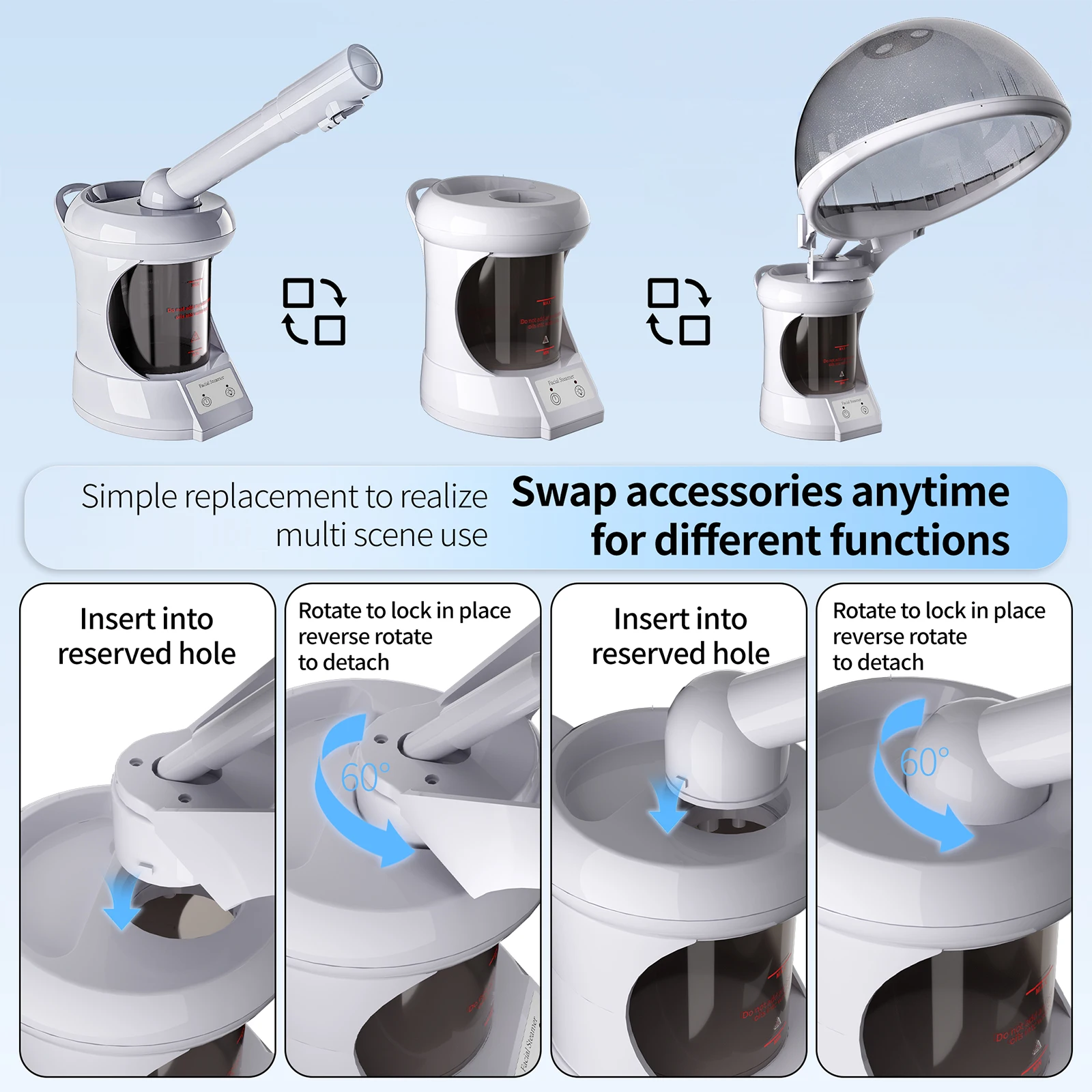 2-in-1 Facial and Hair Steamer - Facial Steamer Nano Ionic Hot Mist 评论和价格